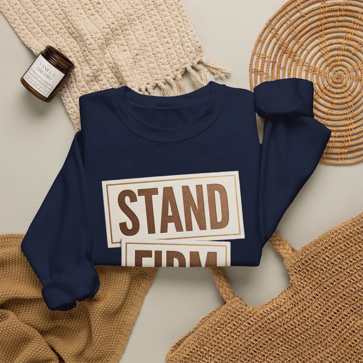Stand Firm Always Sweatshirt | Christian Streetwear, Bold Typography, Distressed