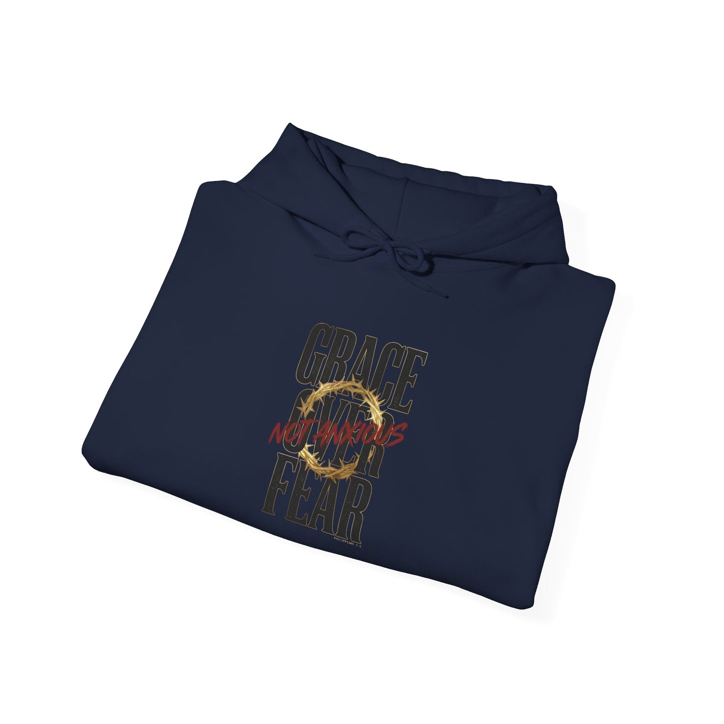 Grace Over Fear Hoodie | Christian Streetwear, Distressed Scripture Style