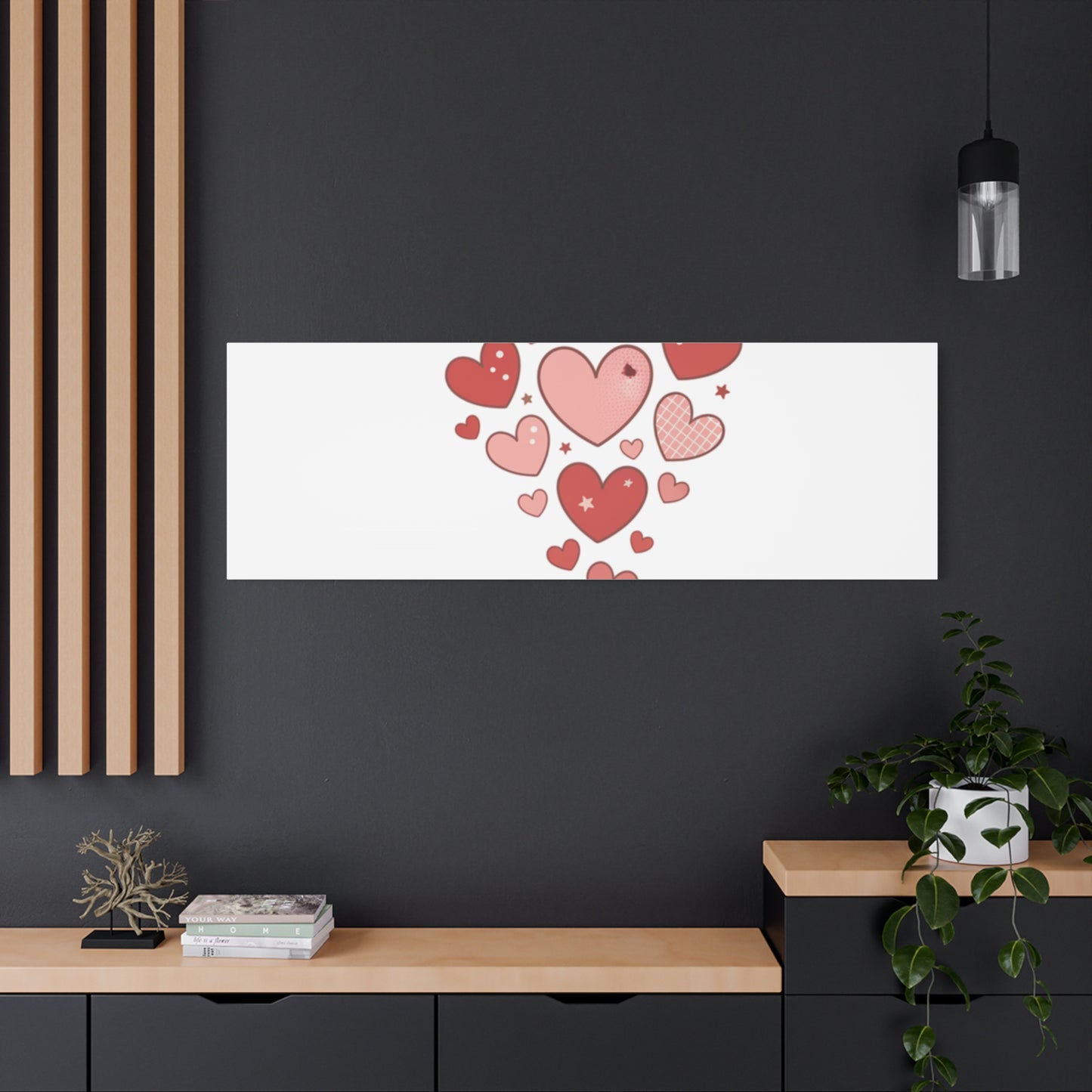 Love Yourself Canvas Wall Art — Watercolor Hearts Inspirational Home Decor