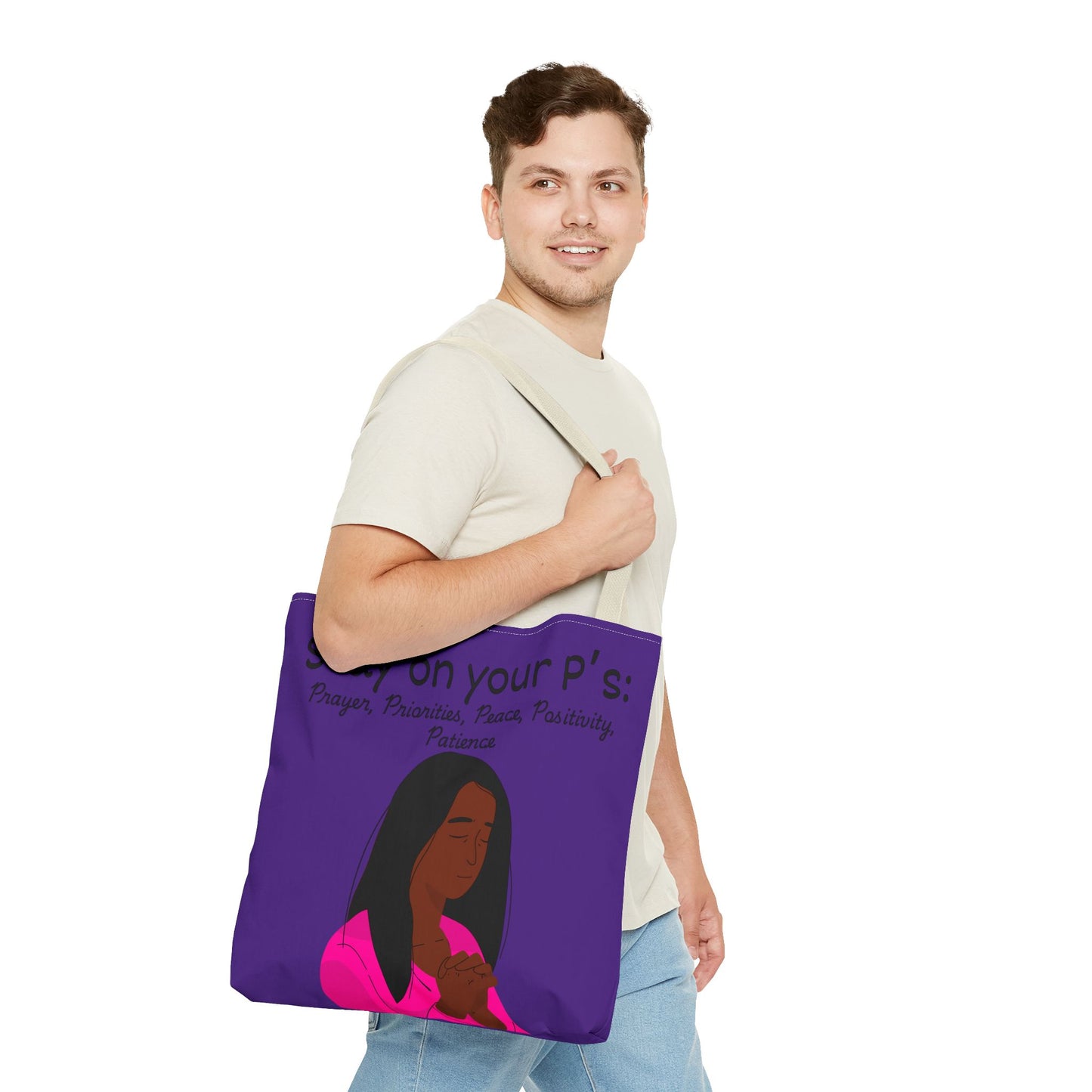 Empowering Prayer Tote Bag - Stay on Your P's: Prayer, Priorities, Peace, Positivity, Patience, Spiritual Gift, Christian Accessory, [...]