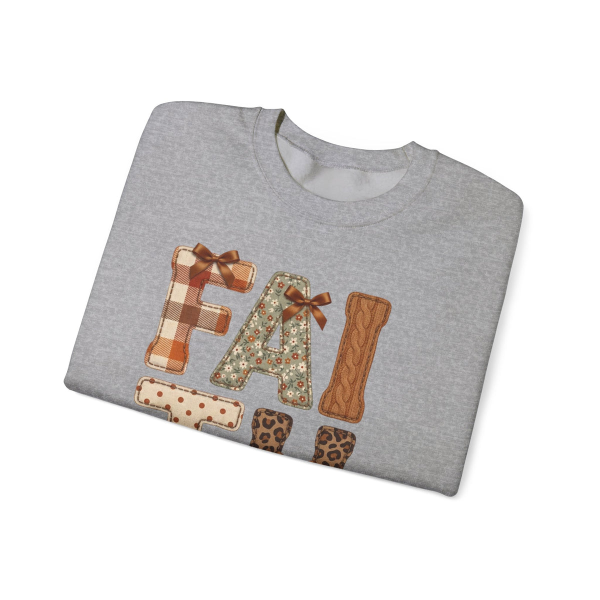 Faith Fall Crewneck Sweatshirt | Christian Autumn, Leaves & Plaid