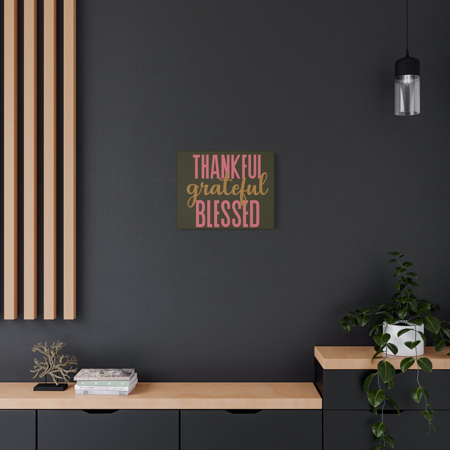 Canvas Wall Art - "Thankful Grateful Blessed" Inspirational Home Décor