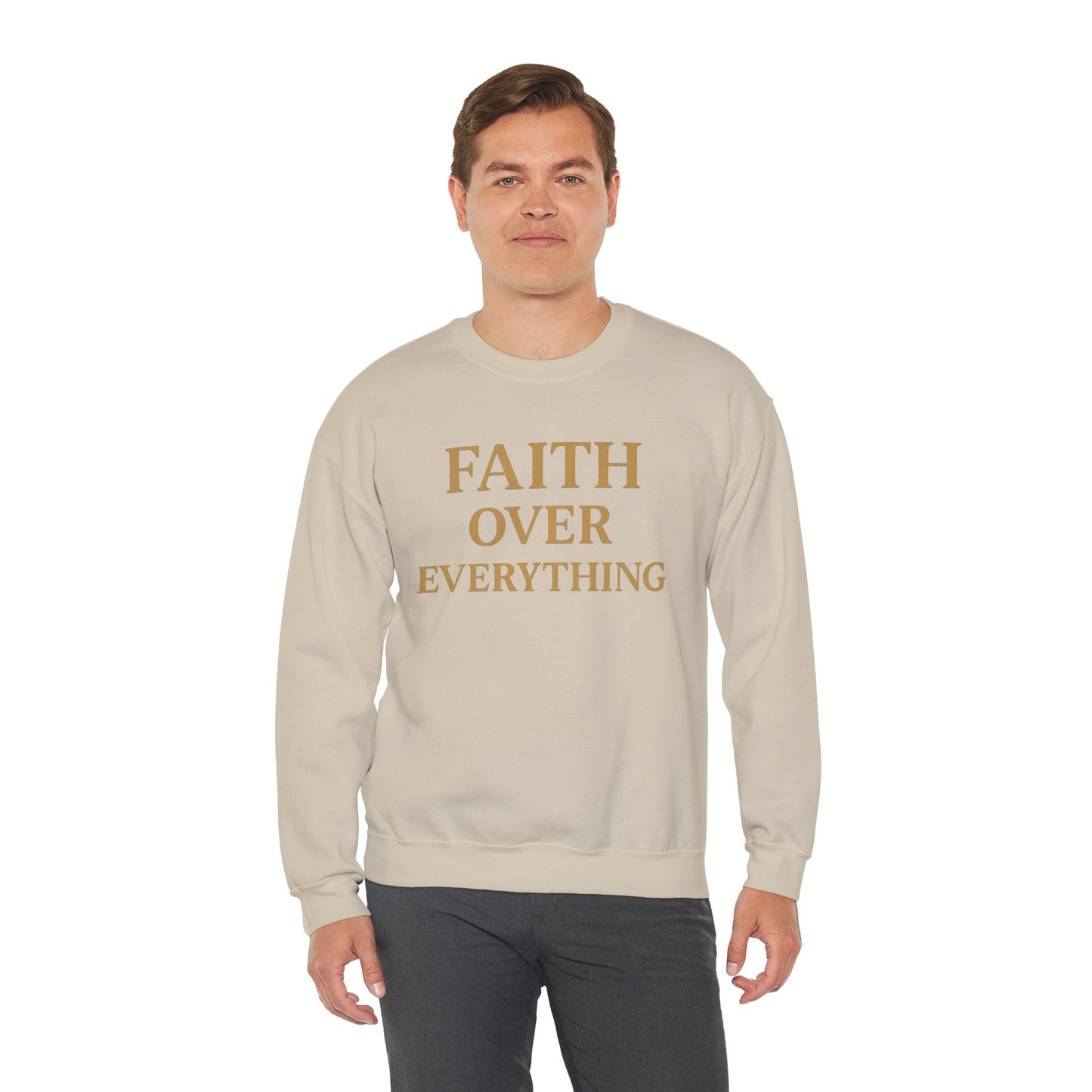 Faith Over Everything Crewneck Sweatshirt – Inspirational Christian Pullover