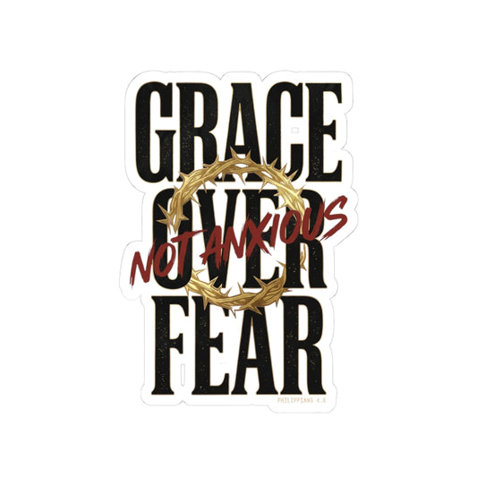 Grace Not Anxious Sticker | Christian Streetwear, Scripture, Thorn Crown