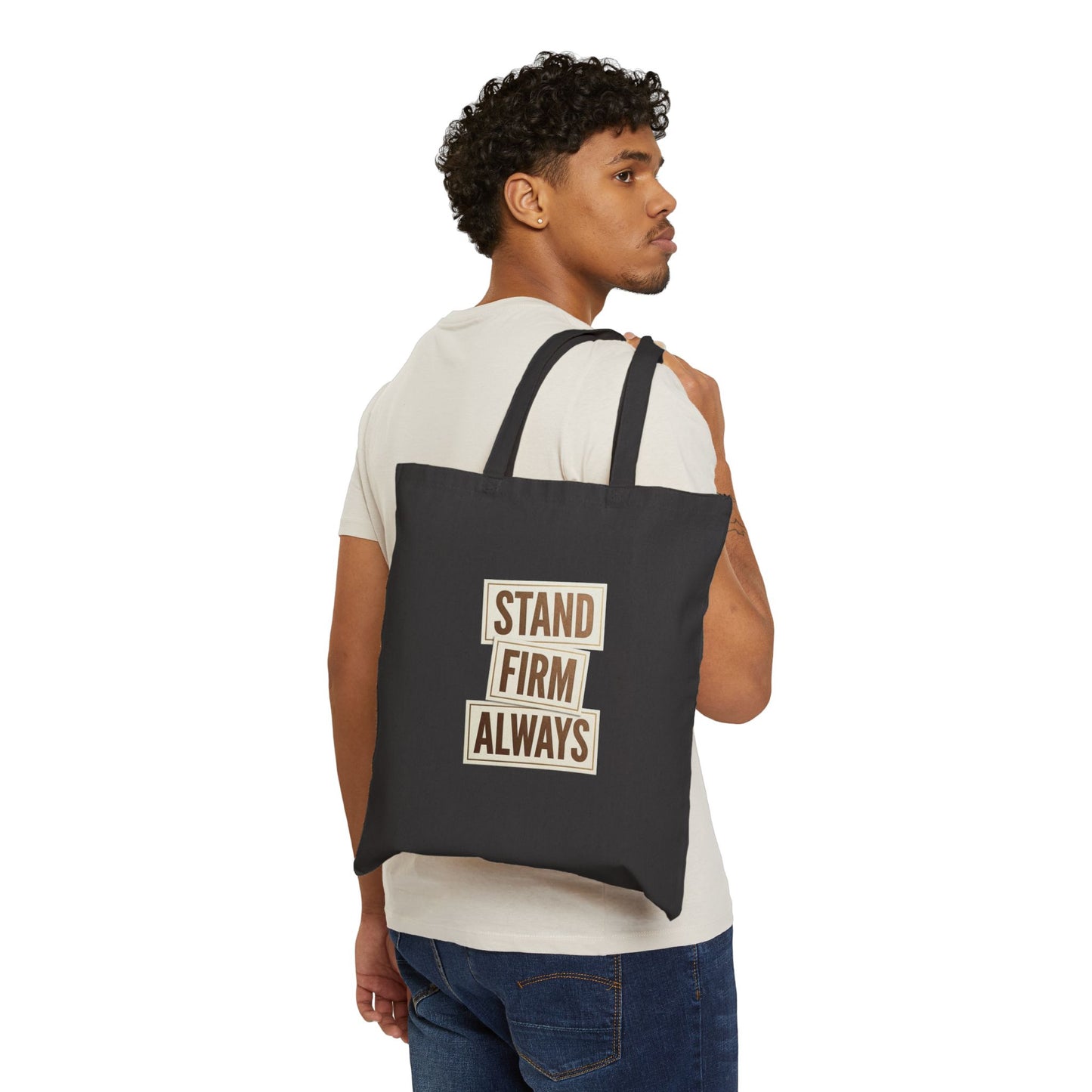 Stand Firm Always Tote | Christian Streetwear, Distressed Typography
