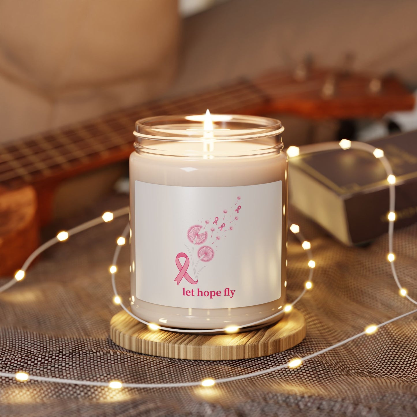 Let Hope Fly Breast Cancer Awareness Candle | Pink Ribbon Soy Candle