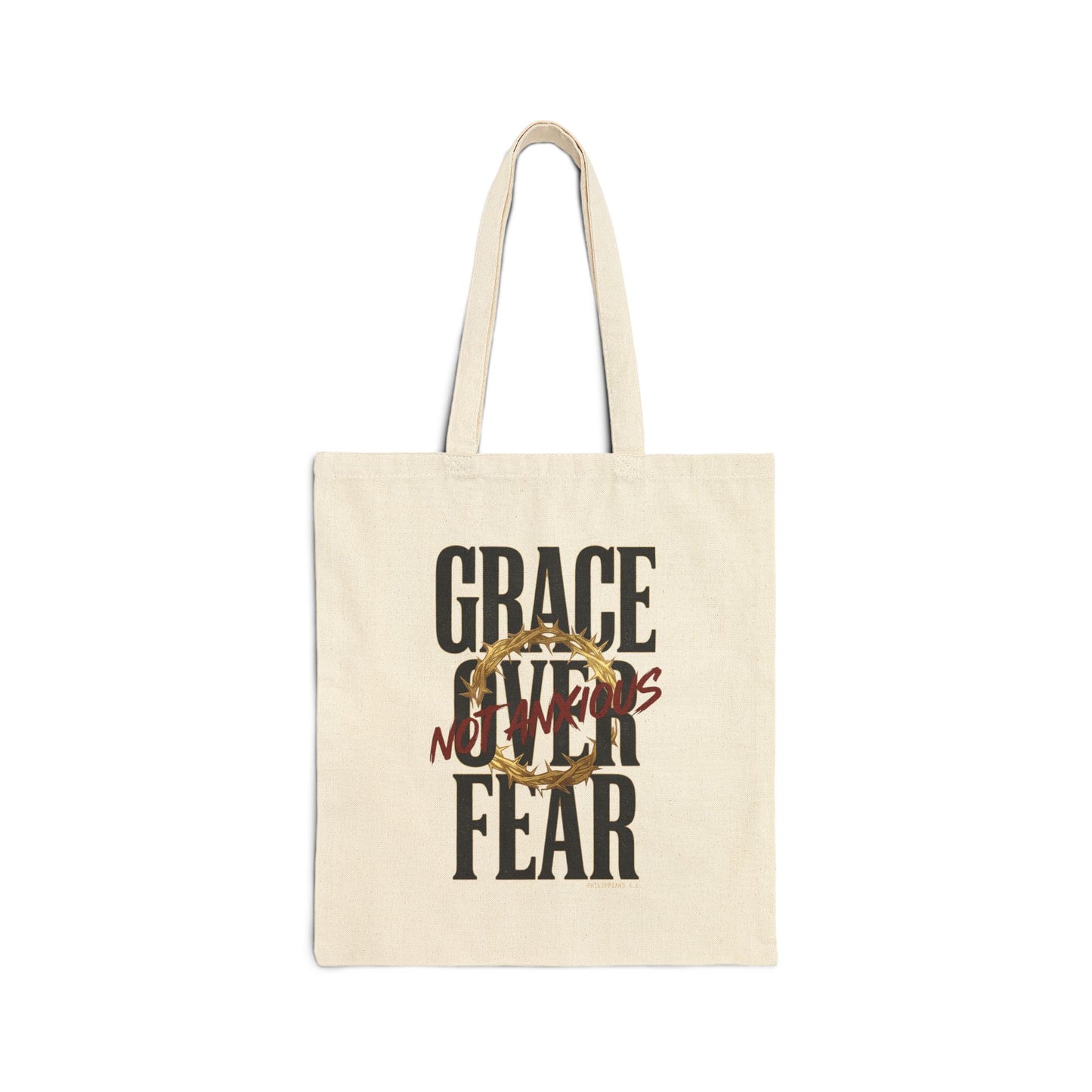 Grace Over Fear Tote | Christian Streetwear, Scripture Typography