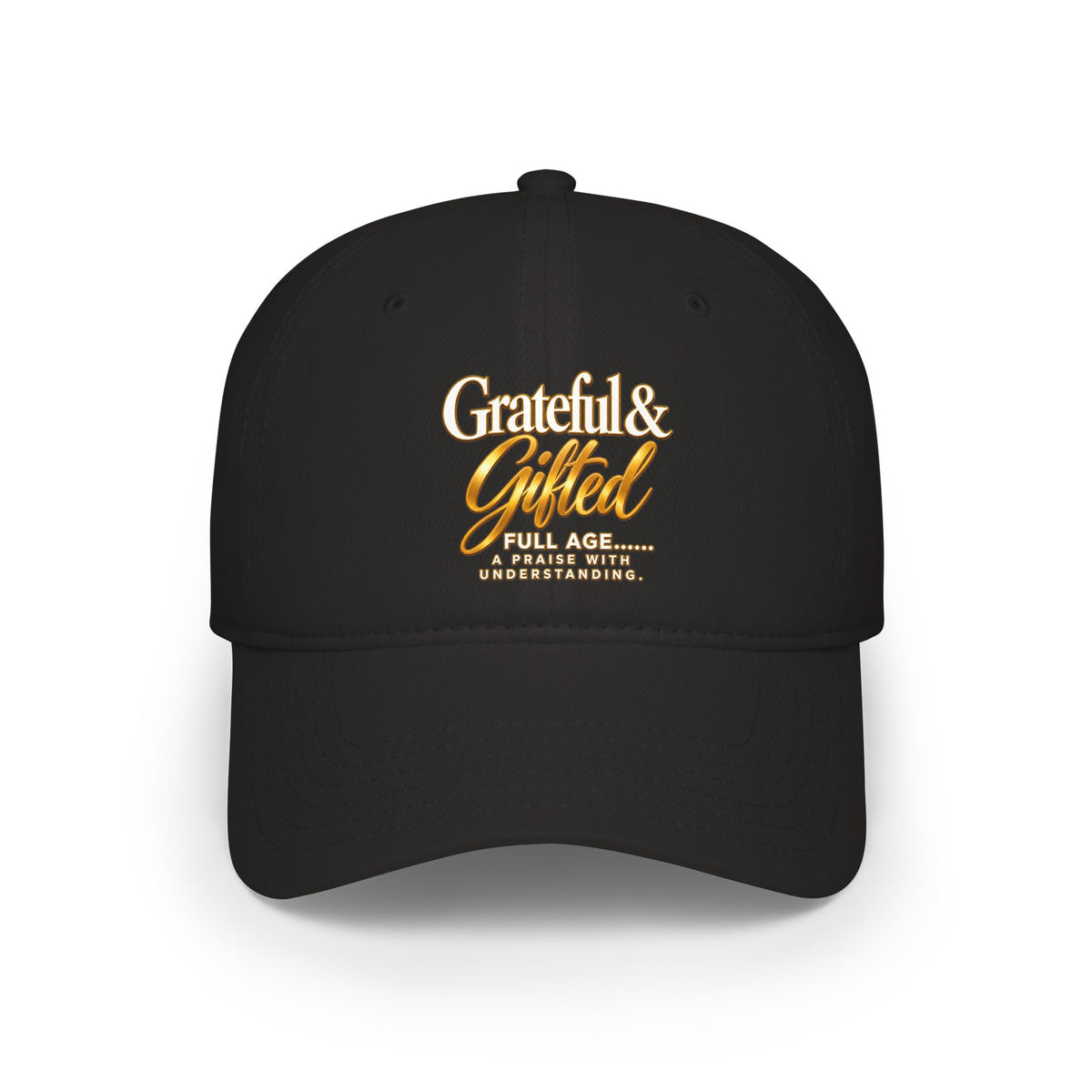 Baseball Cap — "Grateful & Gifted" Embroidered Red Low-Profile Hat