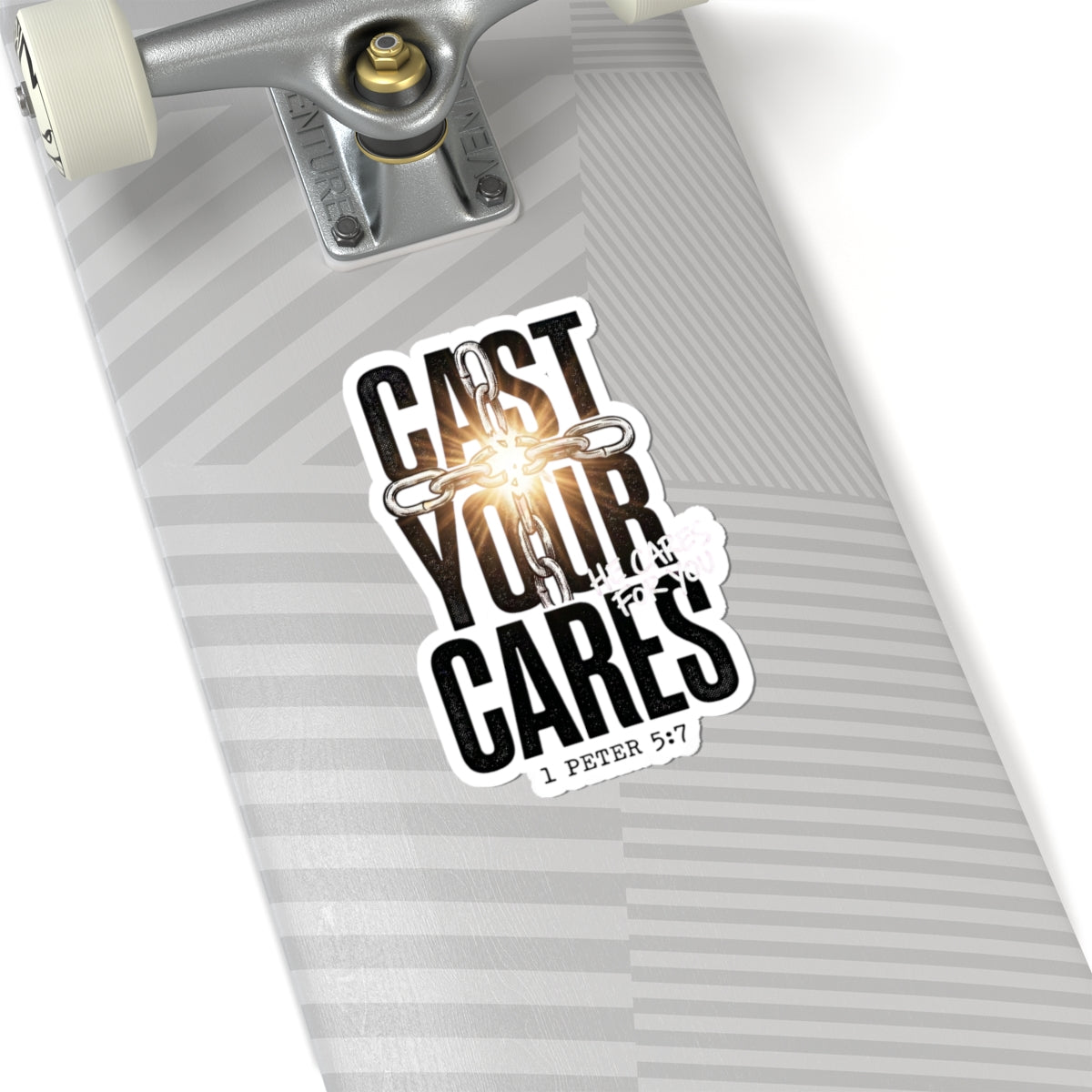Cast Your Cares Sticker | Christian Streetwear, Scripture 1 Peter 5:7
