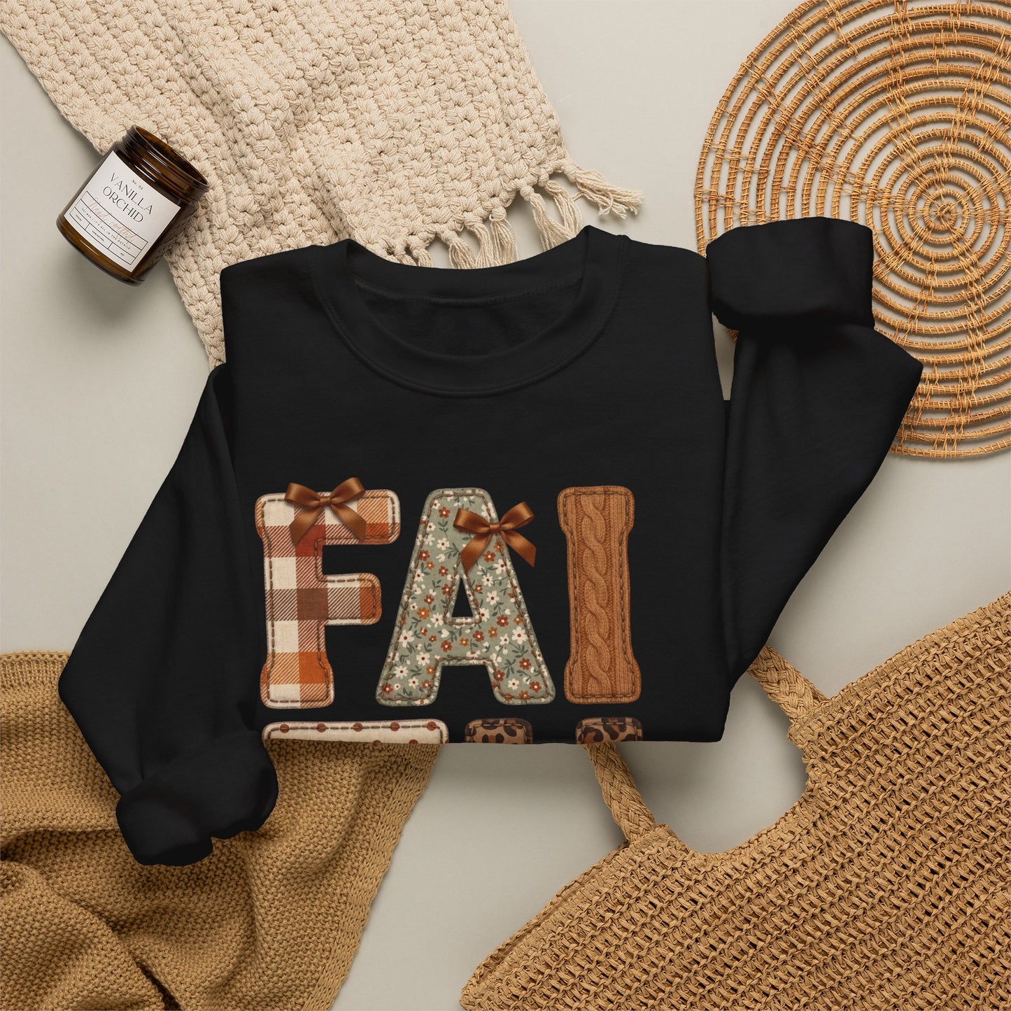 Faith Fall Crewneck Sweatshirt | Christian Autumn, Leaves & Plaid