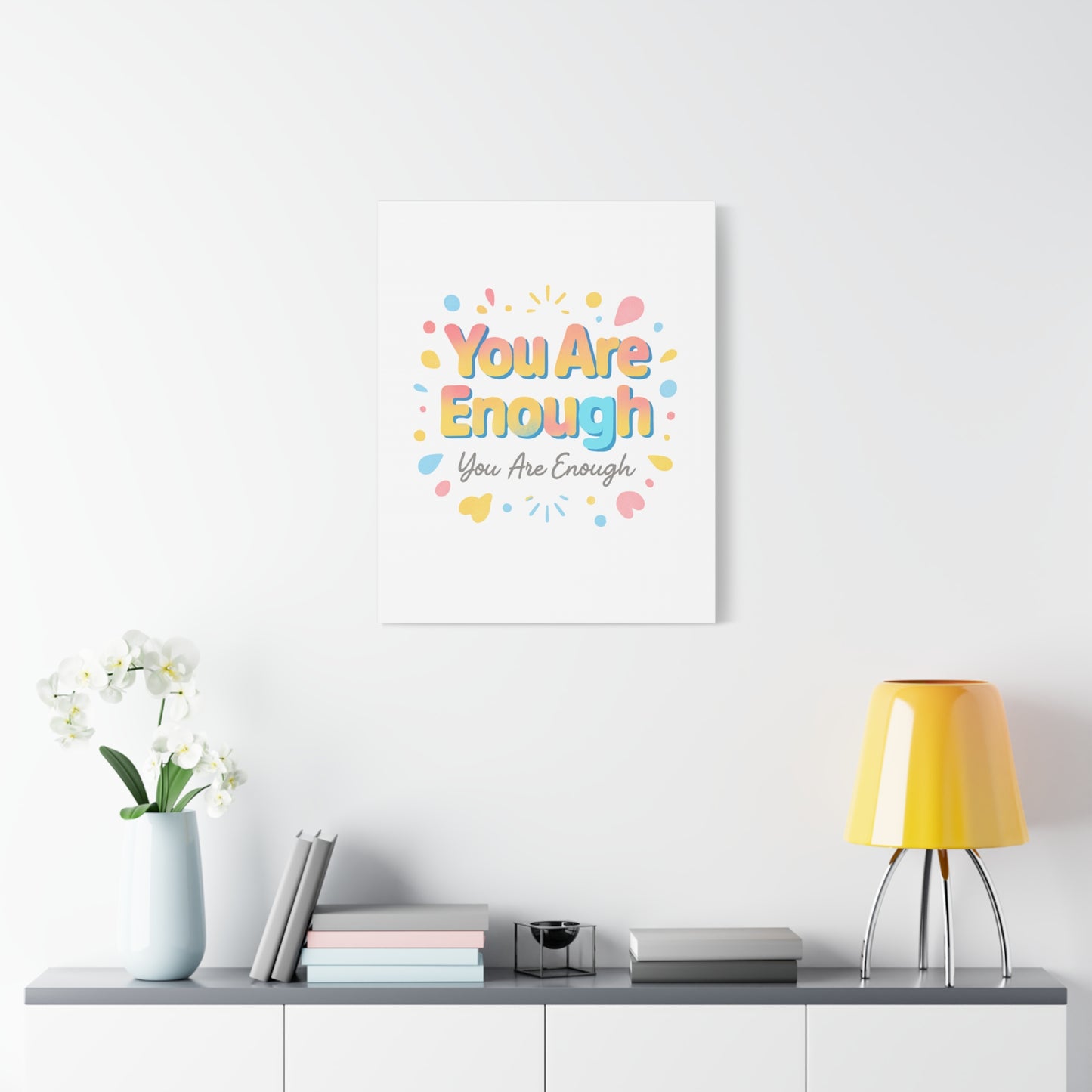 You Are Enough Canvas Wall Art — Inspirational Motivational Home Decor