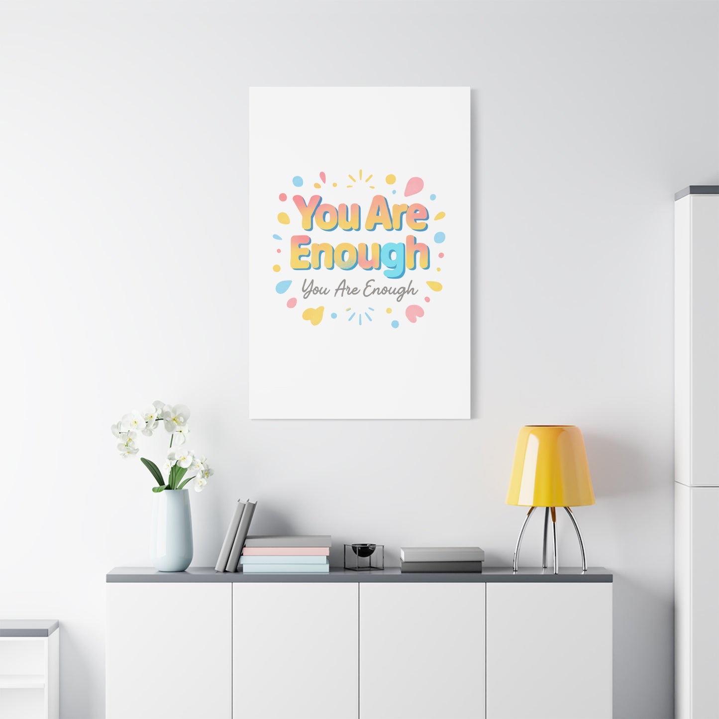 You Are Enough Canvas Wall Art — Inspirational Motivational Home Decor