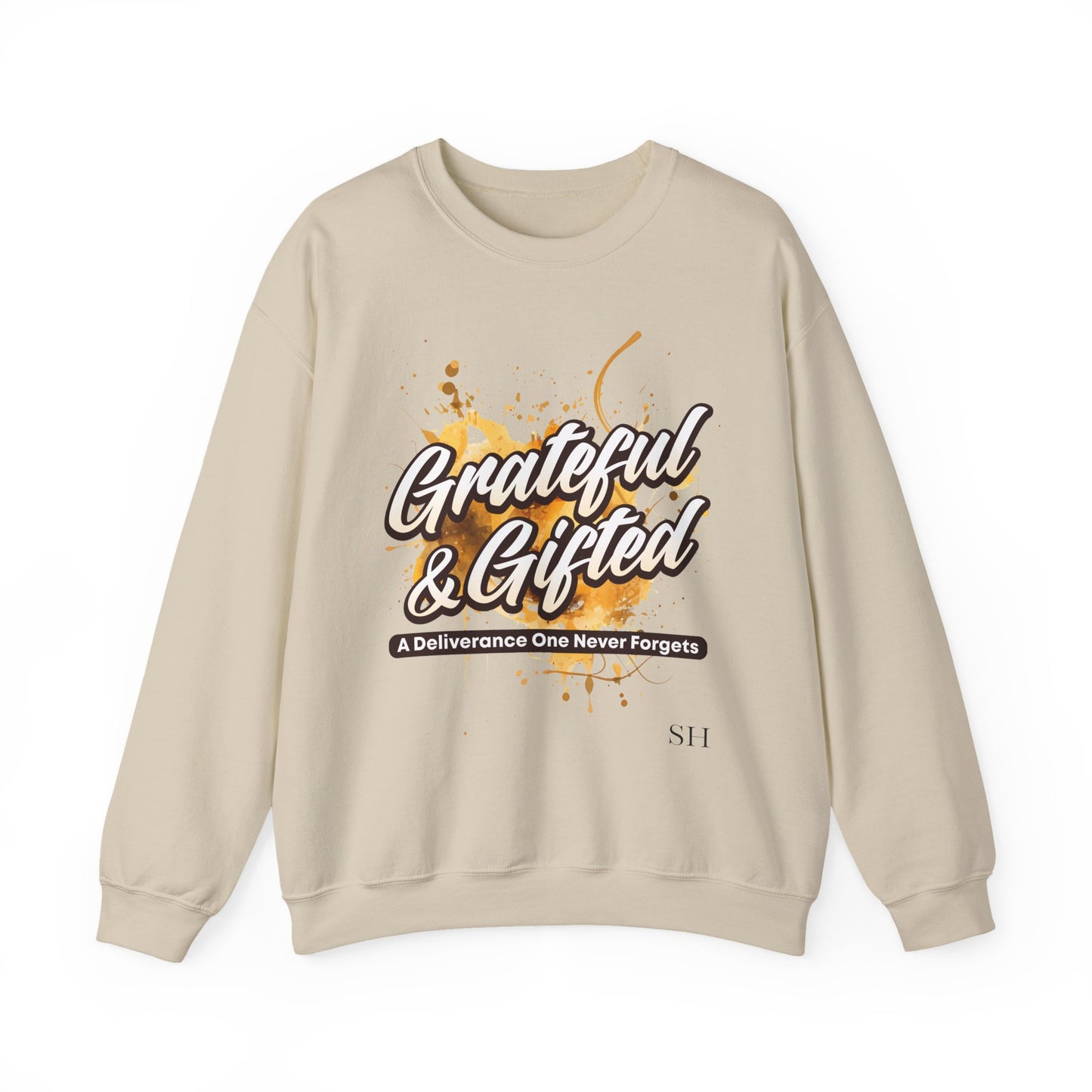 Grateful & Gifted Crewneck Sweatshirt — 'A Deliverance One Never Forgets' Inspirational Pullover