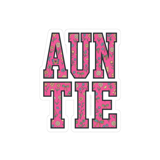 Floral 'AUNTIE' Typography Kiss-Cut Stickers | Auntie Pride