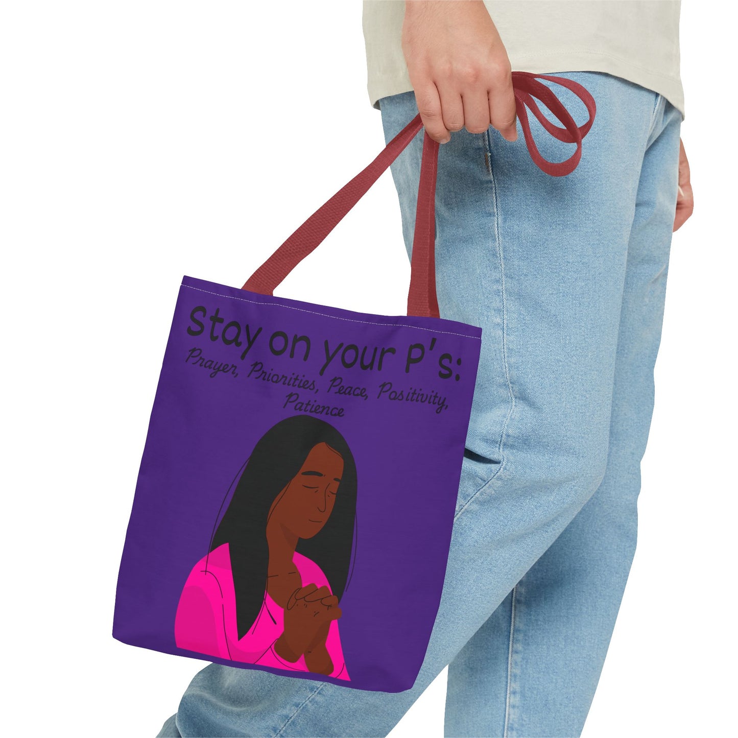 Empowering Prayer Tote Bag - Stay on Your P's: Prayer, Priorities, Peace, Positivity, Patience, Spiritual Gift, Christian Accessory, [...]
