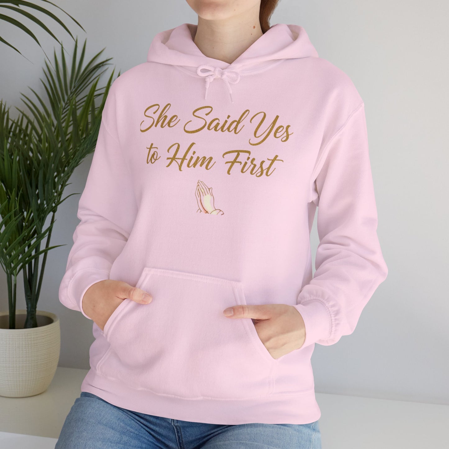She Said Yes To Him First Hoodie — Engagement Proposal Sweatshirt