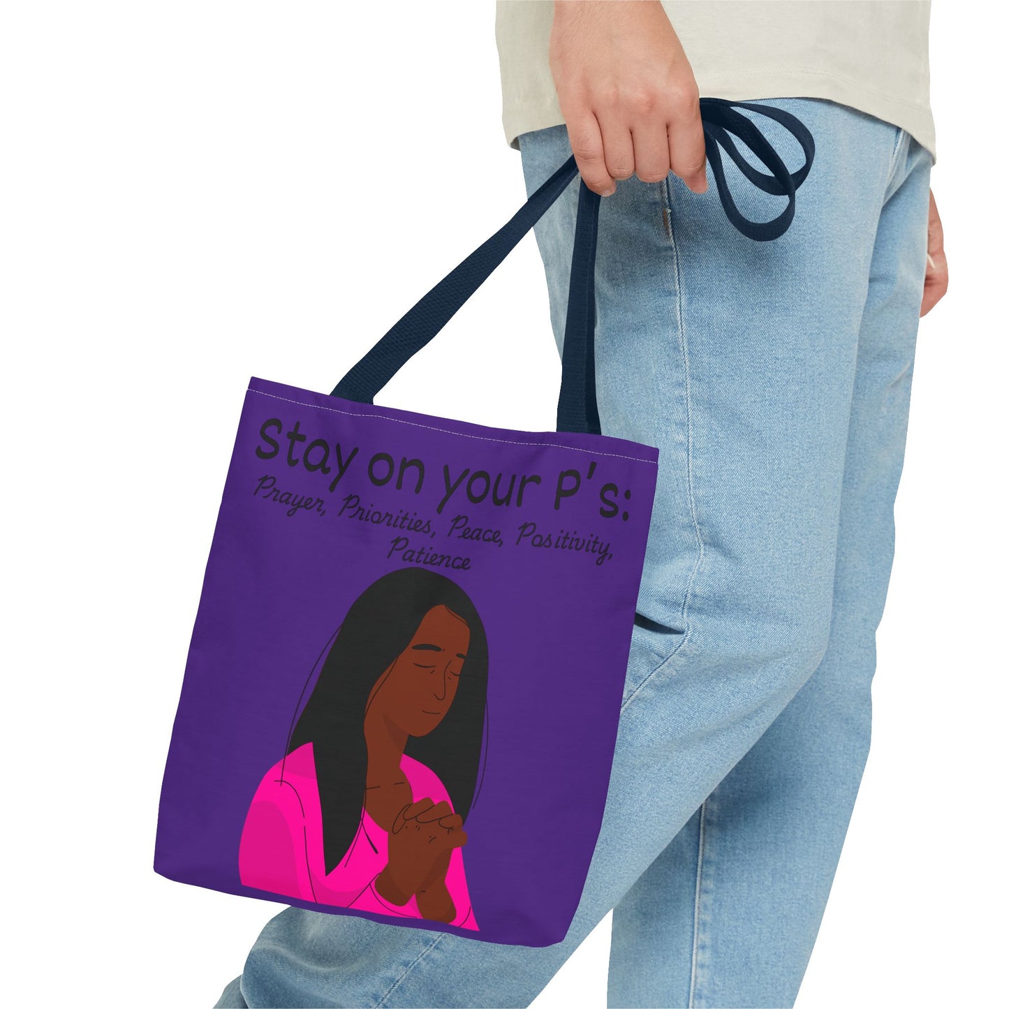 Empowering Prayer Tote Bag - Stay on Your P's: Prayer, Priorities, Peace, Positivity, Patience, Spiritual Gift, Christian Accessory, [...]