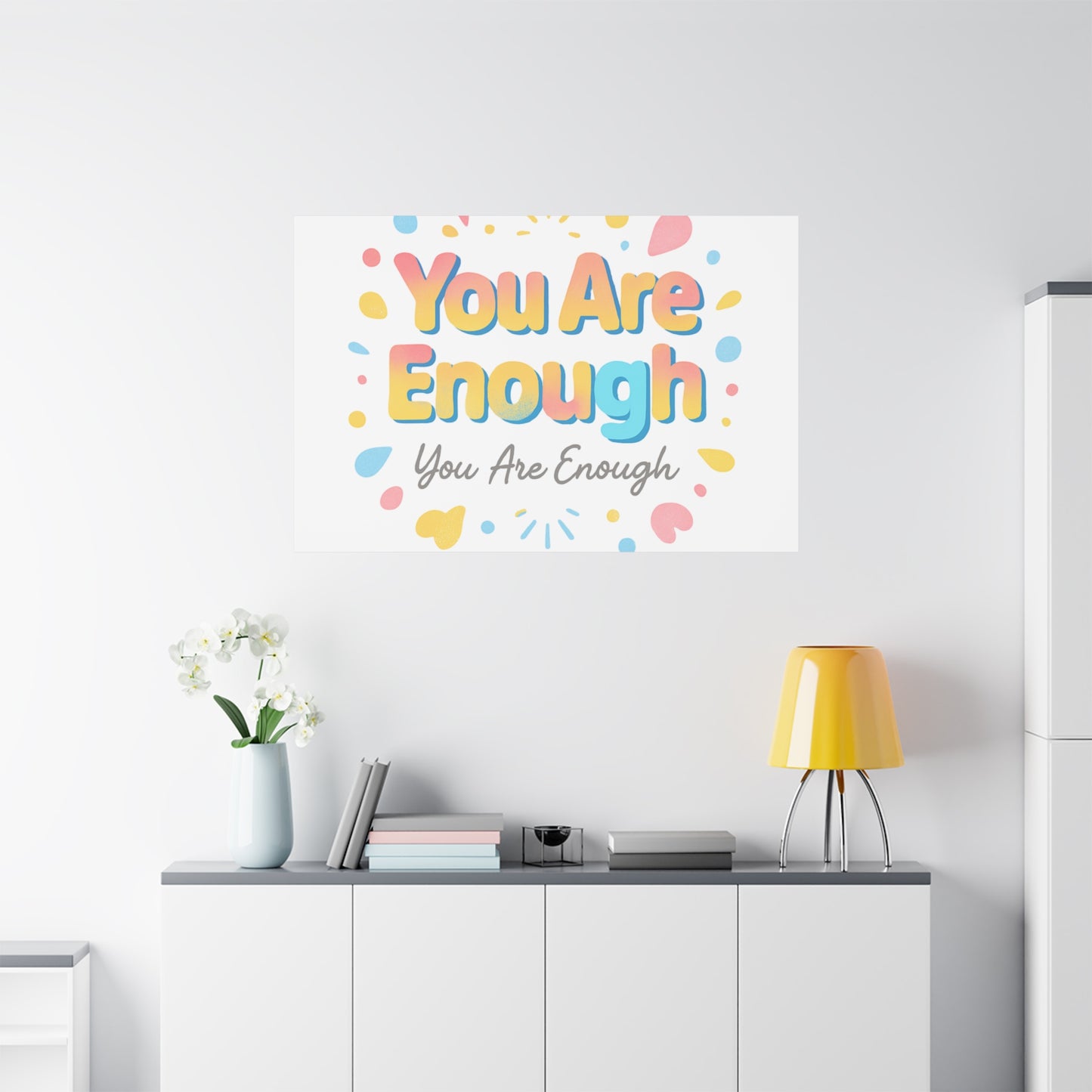 You Are Enough Canvas Wall Art — Inspirational Motivational Home Decor