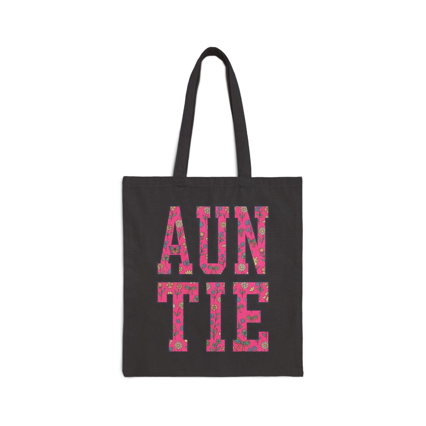 Auntie varsity block print Tote | Auntie canvas bag, family identity