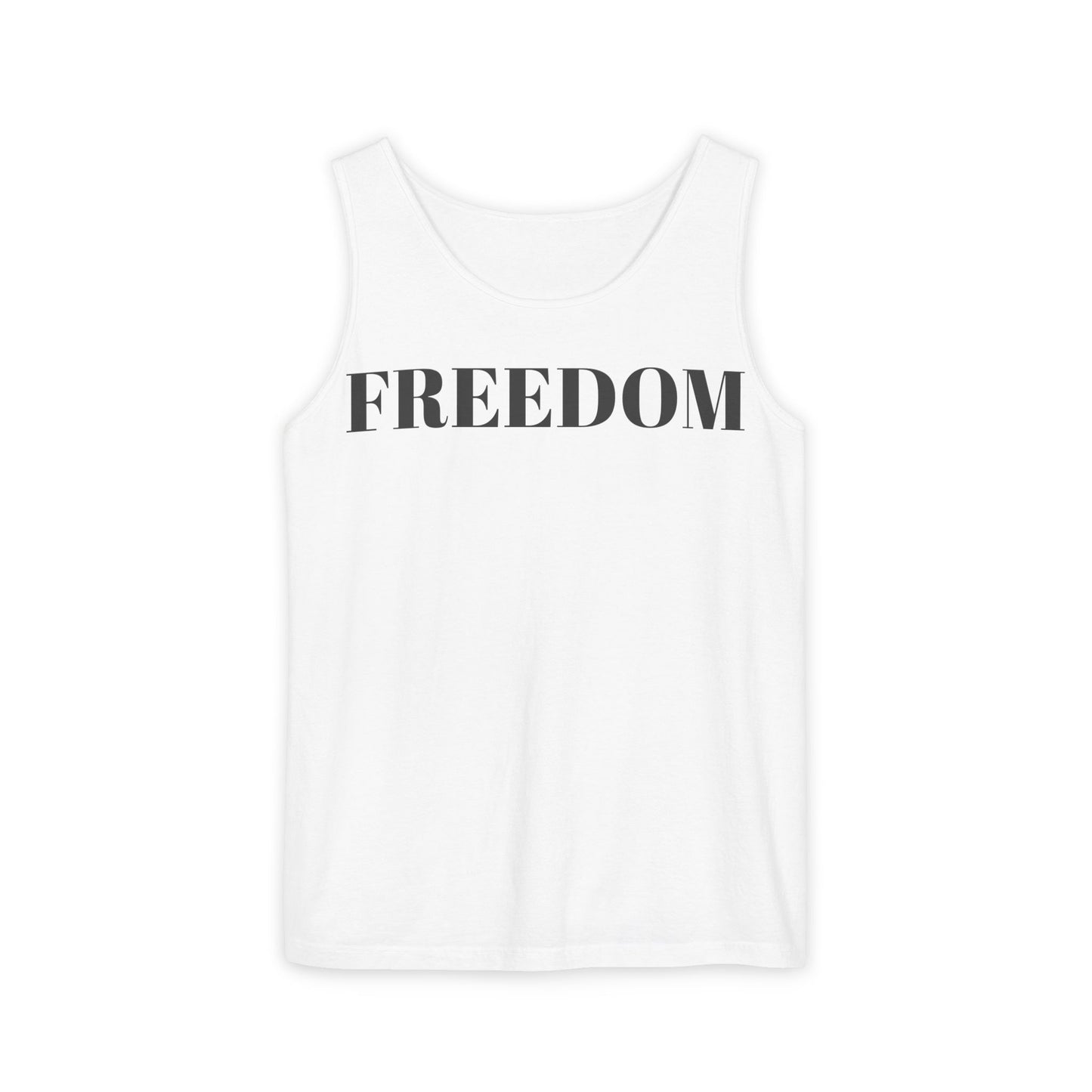 Freedom Unisex Garment-Dyed Tank Top - Comfortable Summer Wear, Casual Lounge, Outdoor Fitness, Inspirational Gift, Vacation Apparel