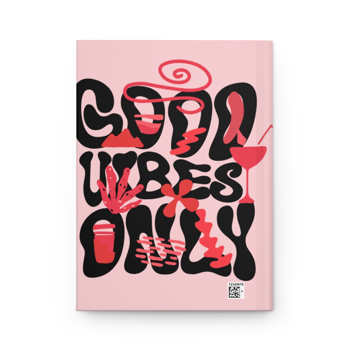 Good Vibes Only Journal, Motivational Notebook, Gift for Friends, Inspirational Writing, Self-Discovery Diary, Pink Hardcover Journal