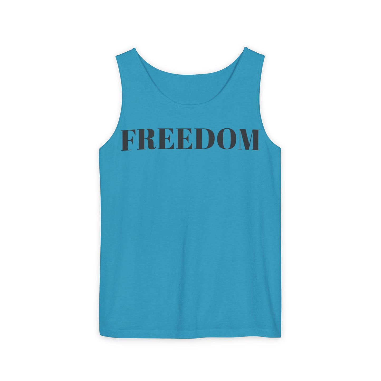 Freedom Unisex Garment-Dyed Tank Top - Comfortable Summer Wear, Casual Lounge, Outdoor Fitness, Inspirational Gift, Vacation Apparel