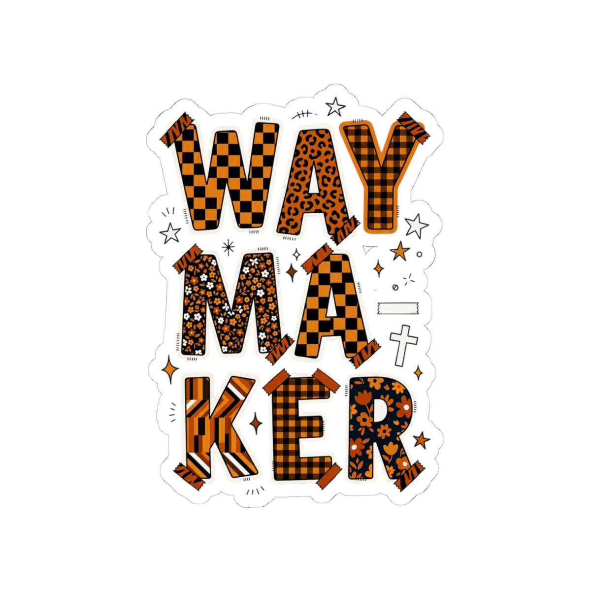 Waymaker Sticker | Christian faith sticker, playful mixed-font, colorful scripture style