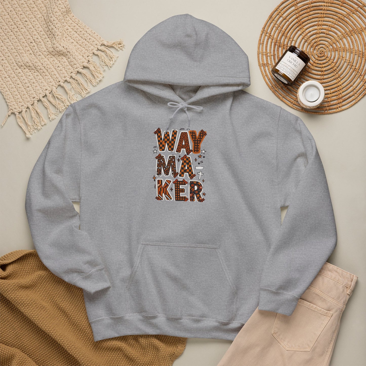 Waymaker Hoodie | Christian faith sweatshirt, mixed-font scripture design