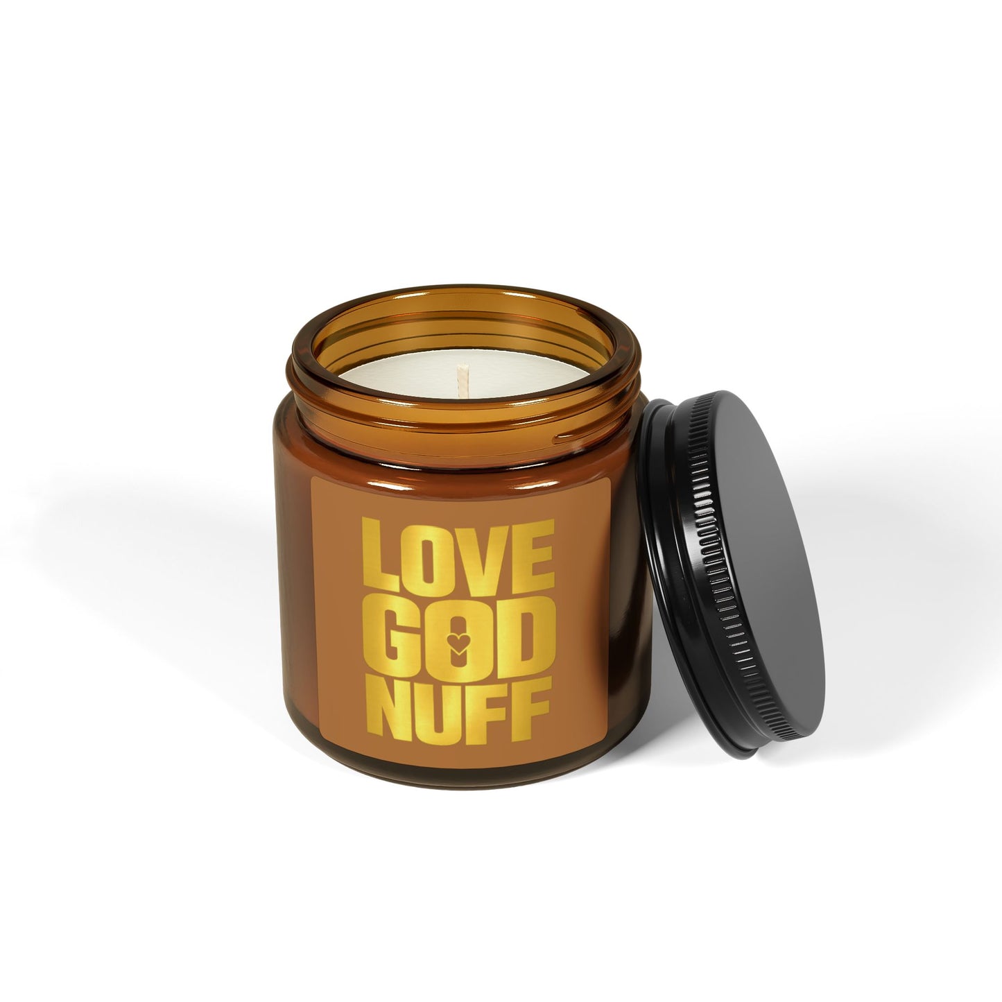 Love God Nuff Scented Soy Candle — Amber Jar