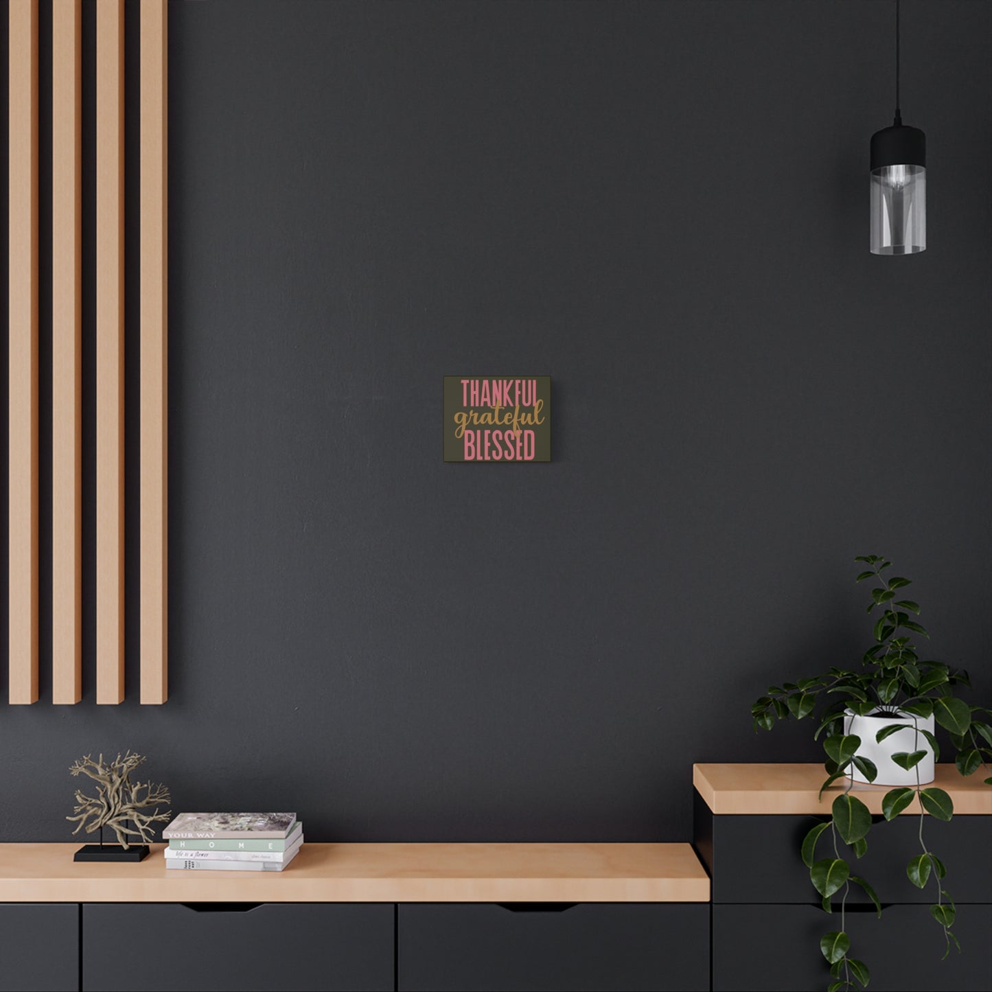 Canvas Wall Art - "Thankful Grateful Blessed" Inspirational Home Décor