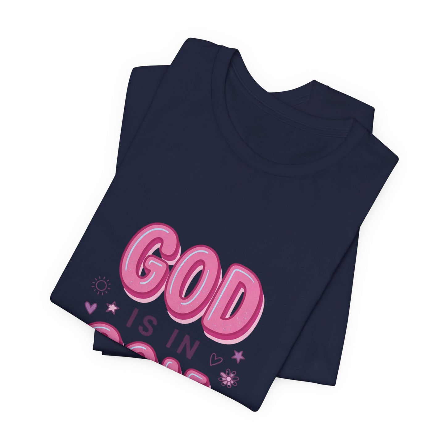 God Is In Control Tee | Christian faith shirt, playful rainbow script
