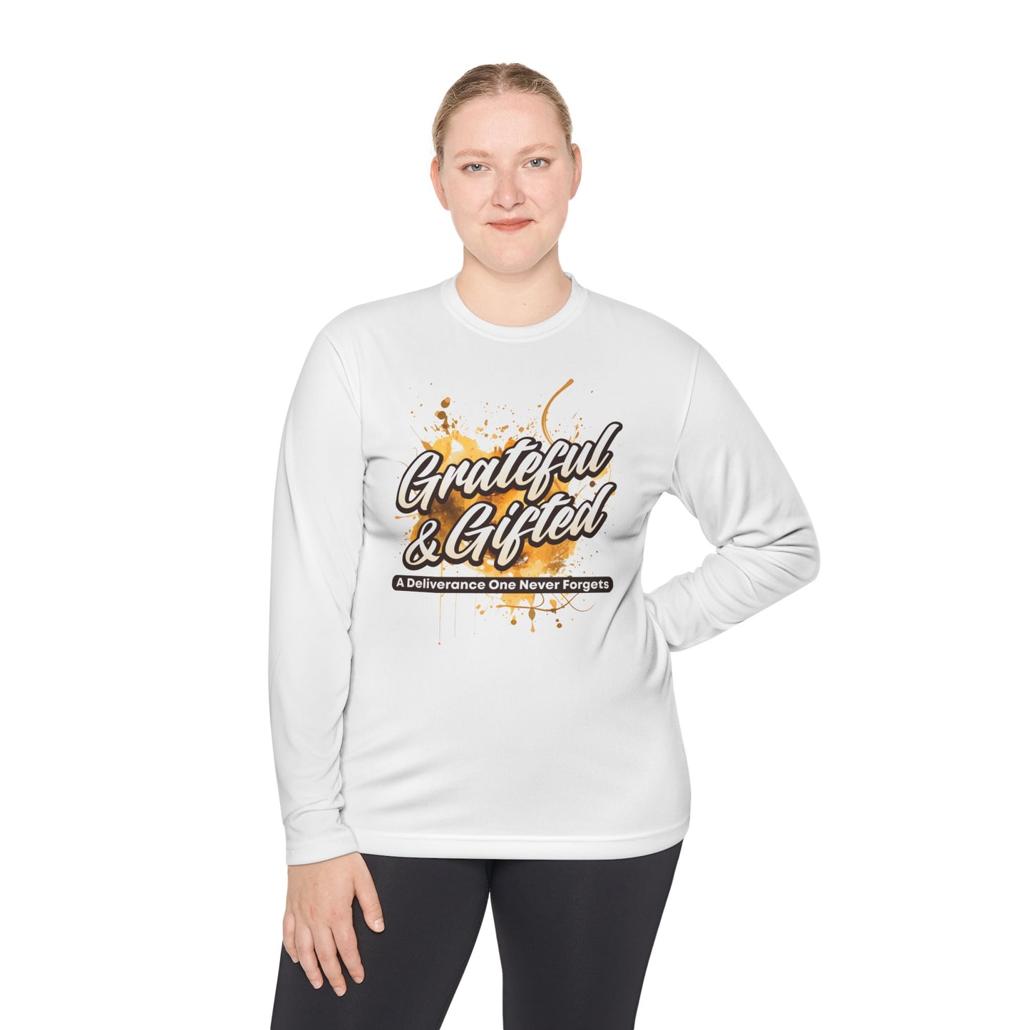 Grateful & Gifted Long Sleeve Tee | Inspirational Gift, Unisex Shirt, Perfect for Celebrations, Casual Wear, Thoughtful Present