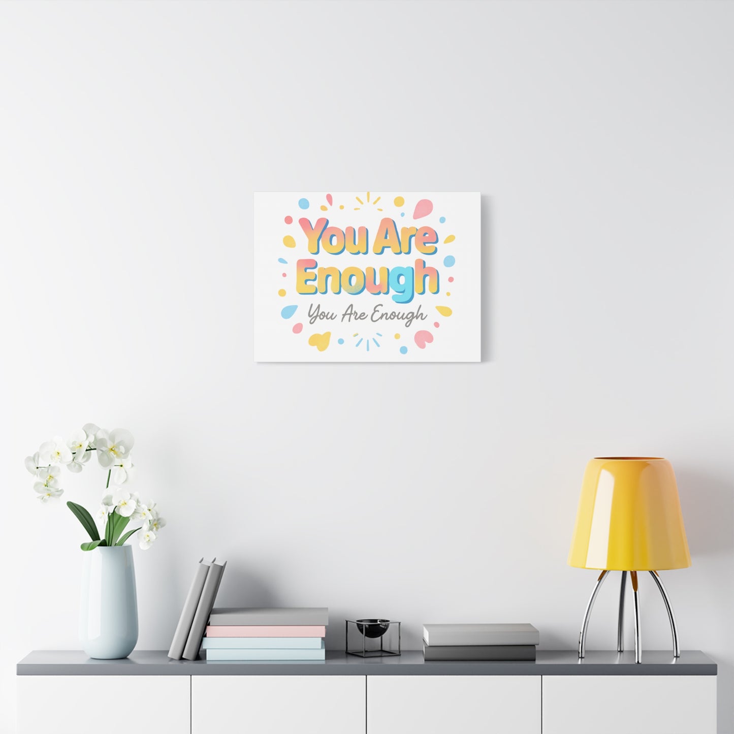 You Are Enough Canvas Wall Art — Inspirational Motivational Home Decor