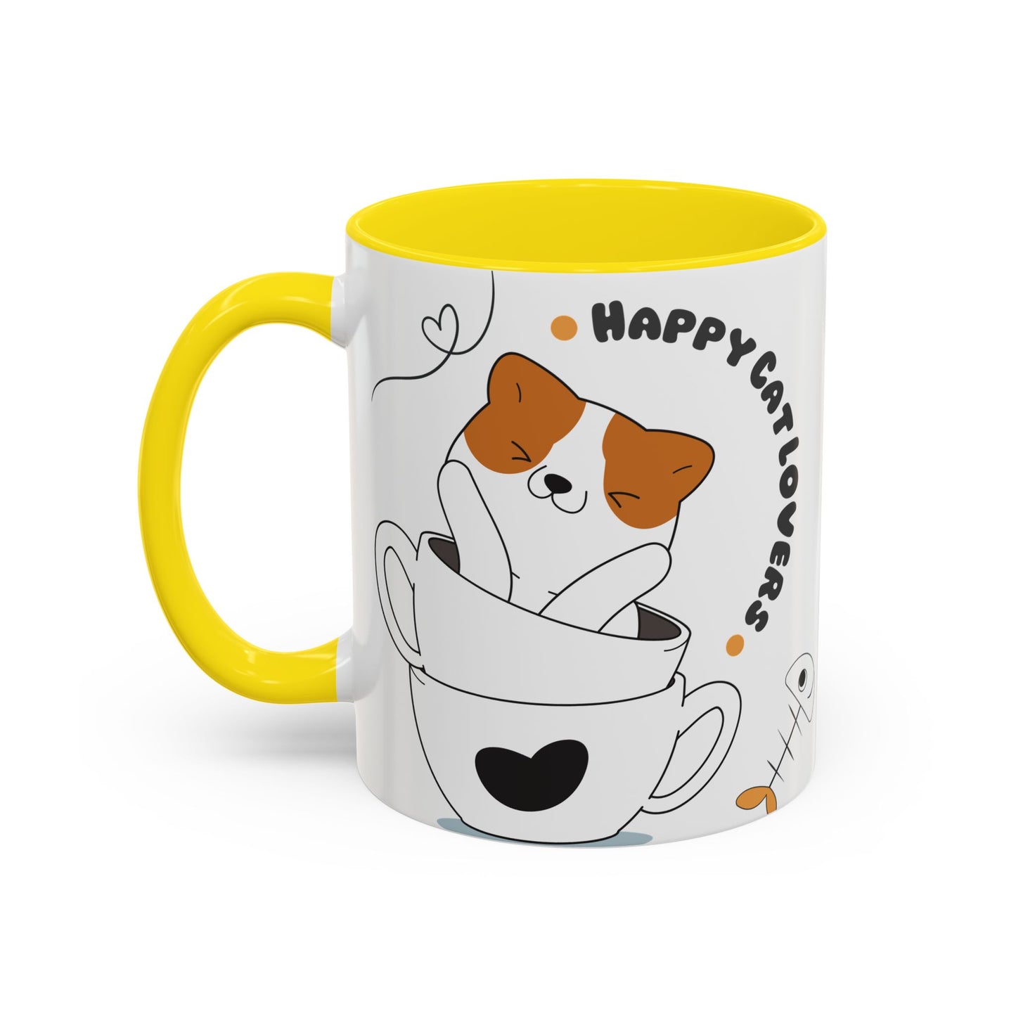 Whimsical Cat Lovers Coffee Mug | Cute Cat Decor, Gift for Pet Owners, Fun Design, Coffee Lover's Gift, Black Accent Mug