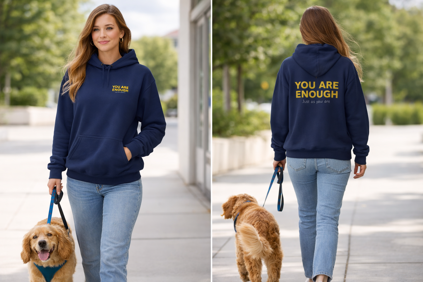 You Are Enough Hoodie — Positive Pastel Self-Love Sweatshirt