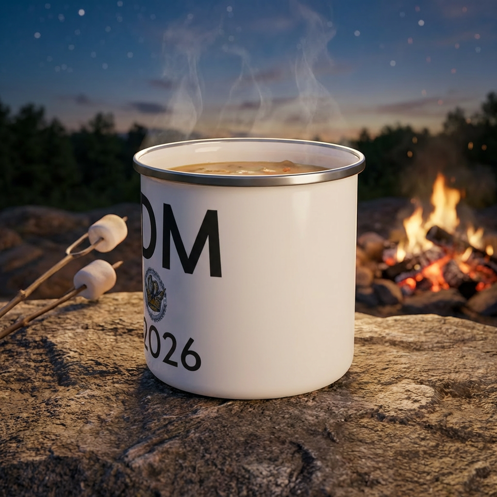 Mom Est 2026 Enamel Camping Mug — First Time Mom & Pregnancy Gift