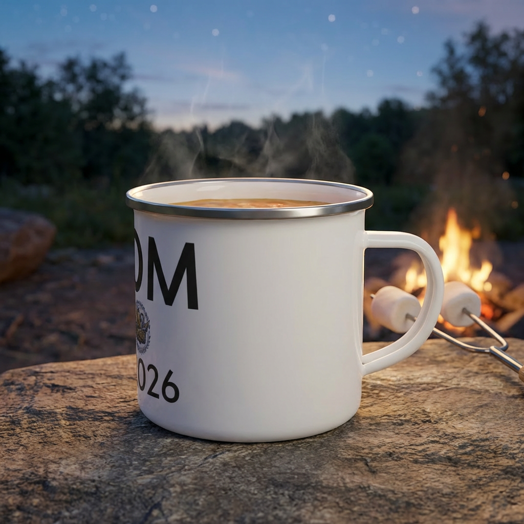 Mom Est 2026 Enamel Camping Mug — First Time Mom & Pregnancy Gift
