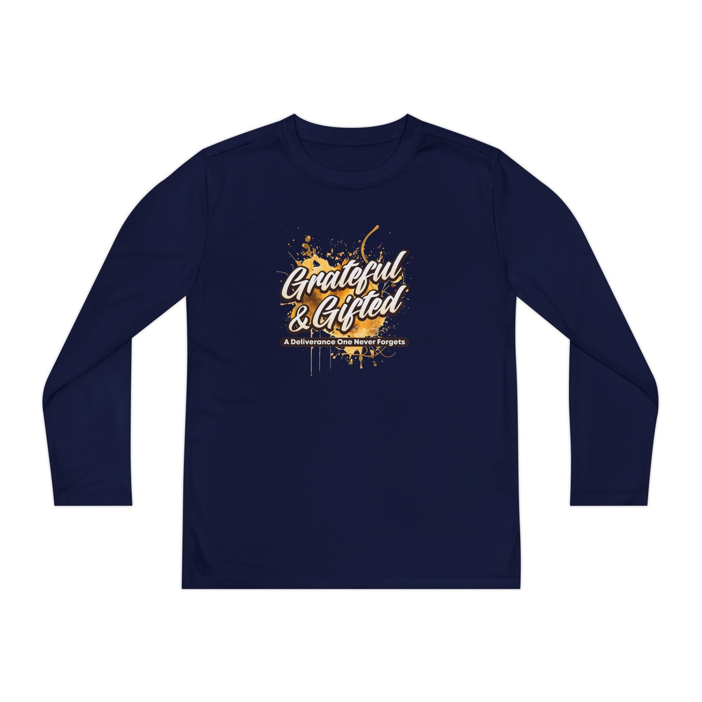 Youth Long Sleeve Tee — "Grateful & Gifted" Inspirational Kids Shirt