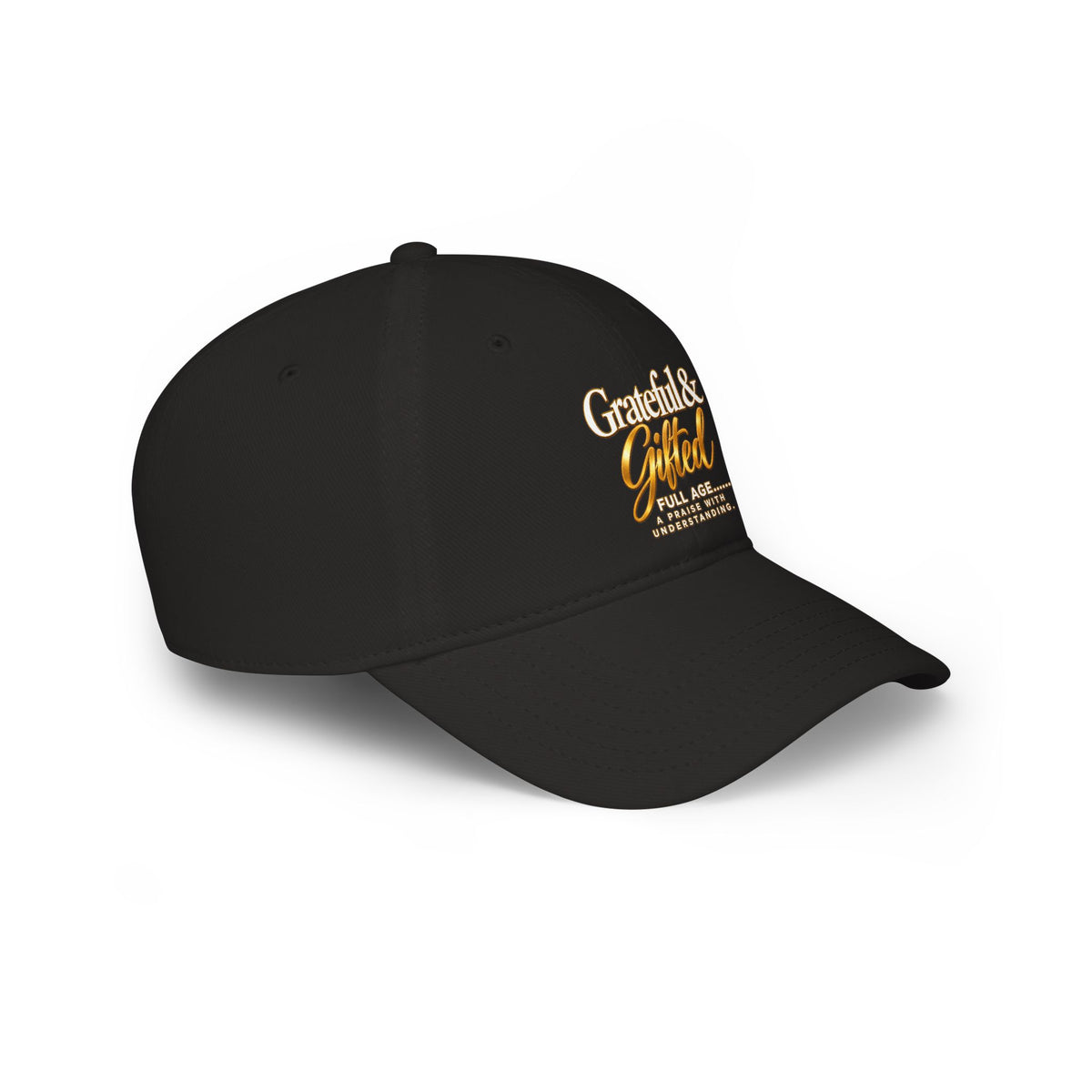 Baseball Cap — "Grateful & Gifted" Embroidered Red Low-Profile Hat