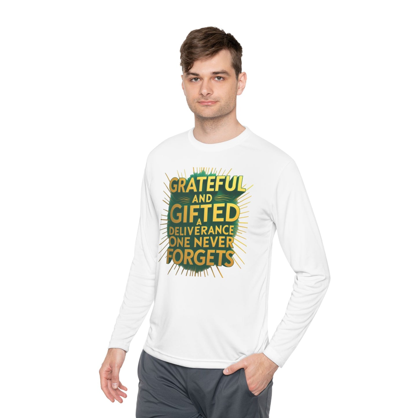 Grateful & Gifted Long Sleeve Tee | Inspirational Gift, Unisex Shirt, Perfect for Celebrations, Casual Wear, Thoughtful Present