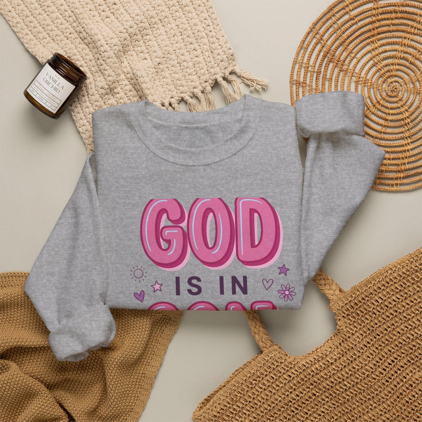 God Is In Control sweatshirt | Christian rainbow faith pullover