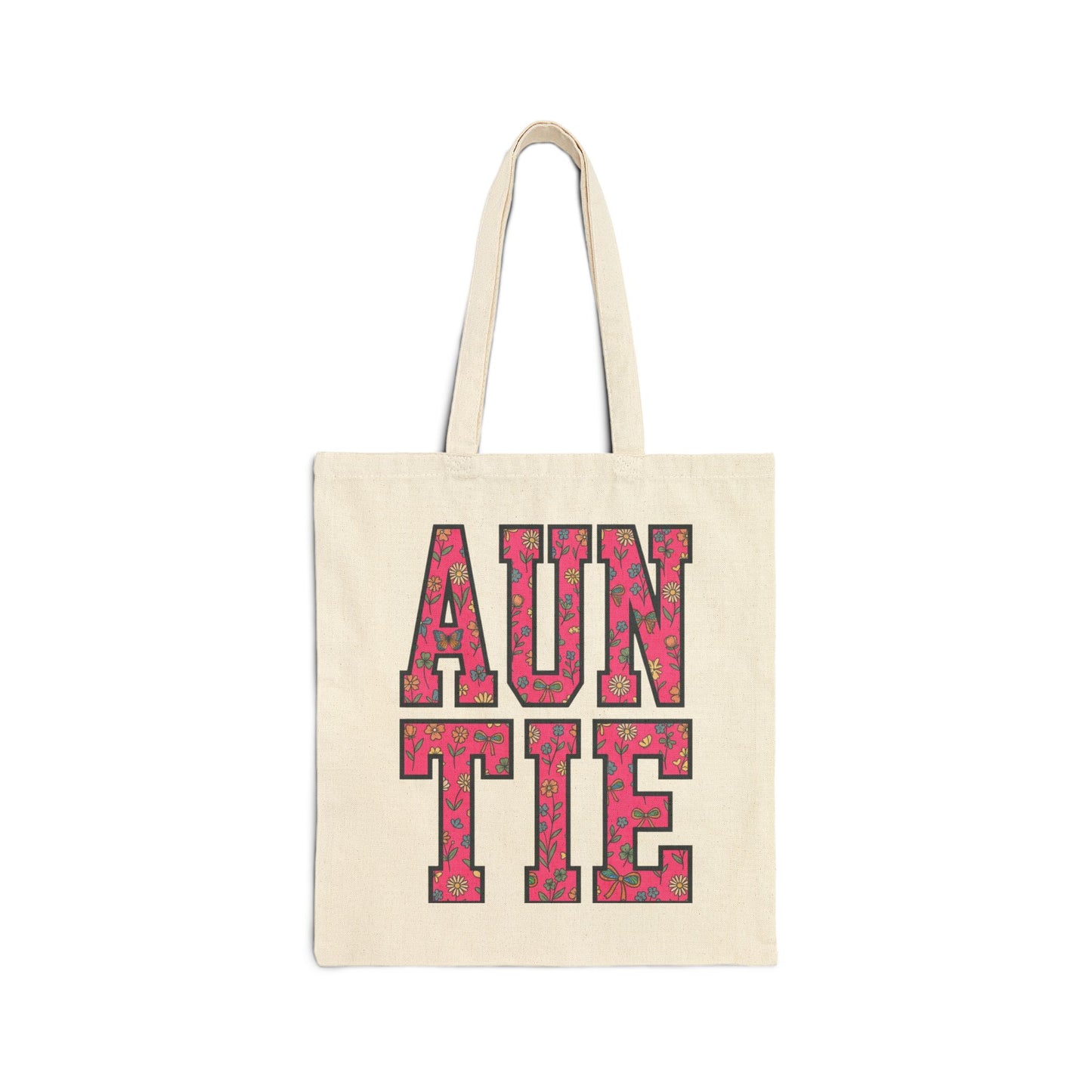Auntie varsity block print Tote | Auntie canvas bag, family identity