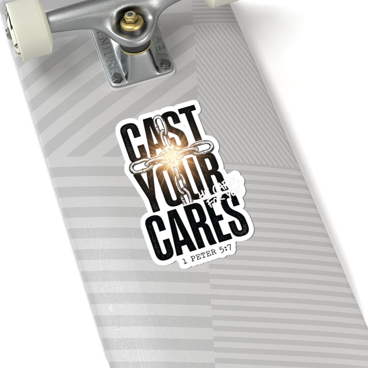 Cast Your Cares Sticker | Christian Streetwear, Scripture 1 Peter 5:7