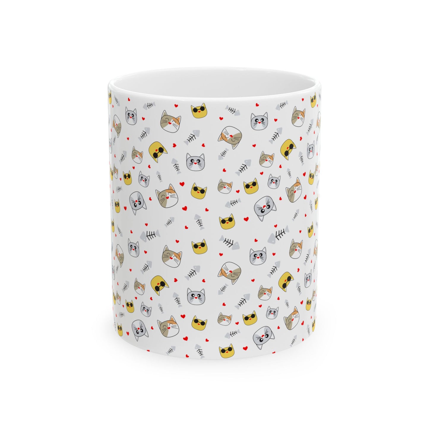 Cute Cat Patterned Ceramic Mug - Purrfect Gift for Cat Lovers, Fun Coffee Cup, Ideal for Birthdays, Celebrations, or Everyday Use