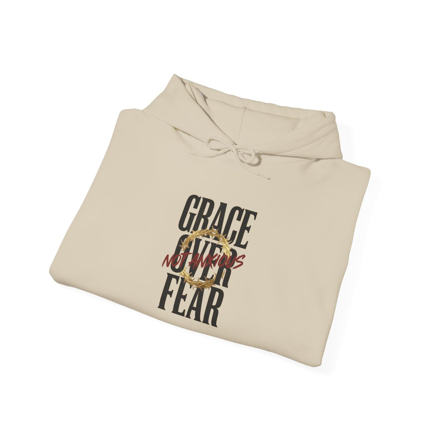 Grace Over Fear Hoodie | Christian Streetwear, Distressed Scripture Style