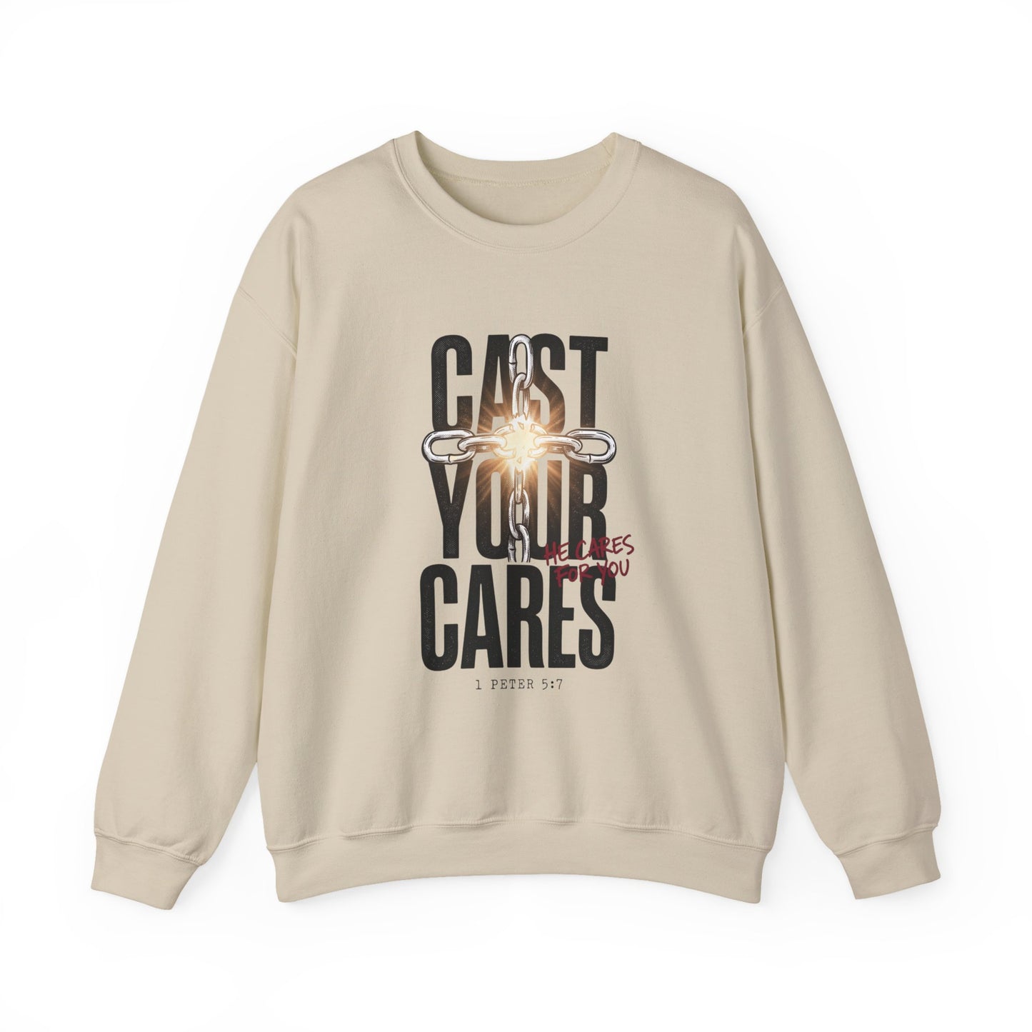 Cast Your Cares Sweatshirt | Christian Streetwear, Scripture Graphic