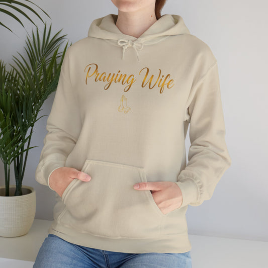 Praying Wife Hoodie — Faith-Based Christian Hooded Sweatshirt