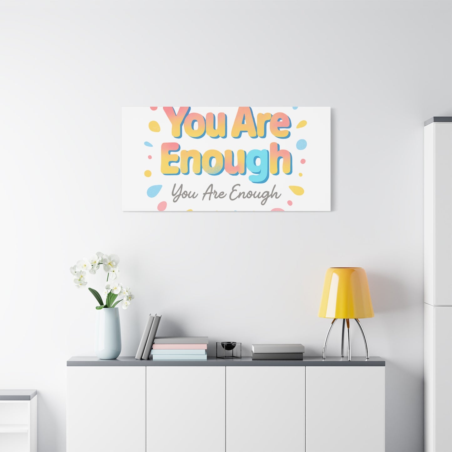 You Are Enough Canvas Wall Art — Inspirational Motivational Home Decor