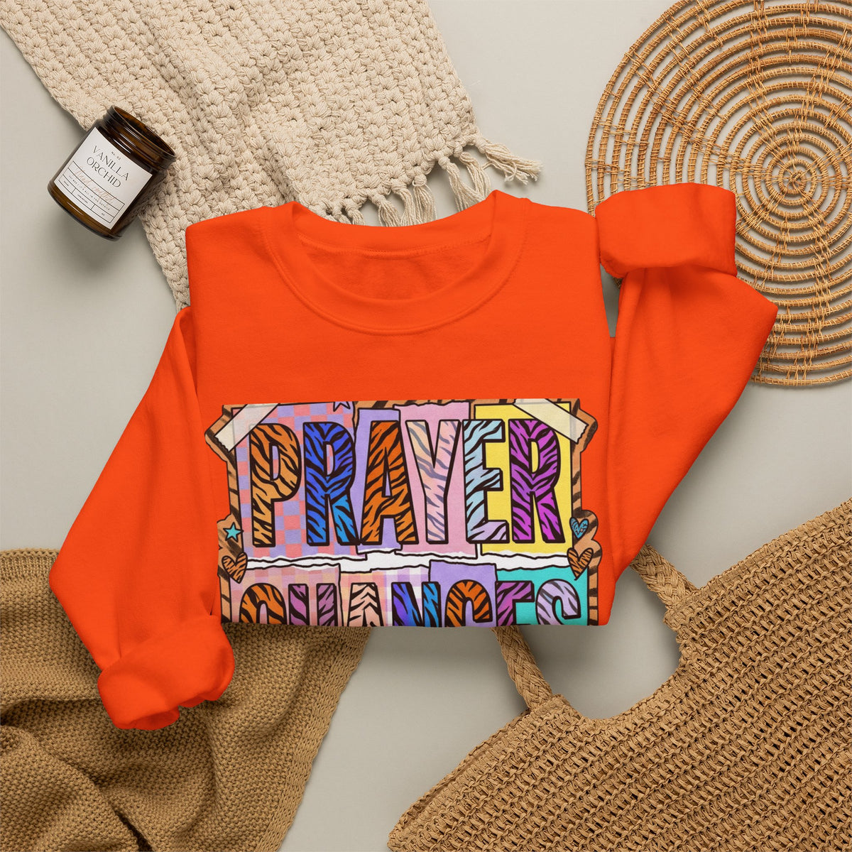 Prayer Changes Things Sweatshirt | Christian rainbow scripture, mixed-font faith