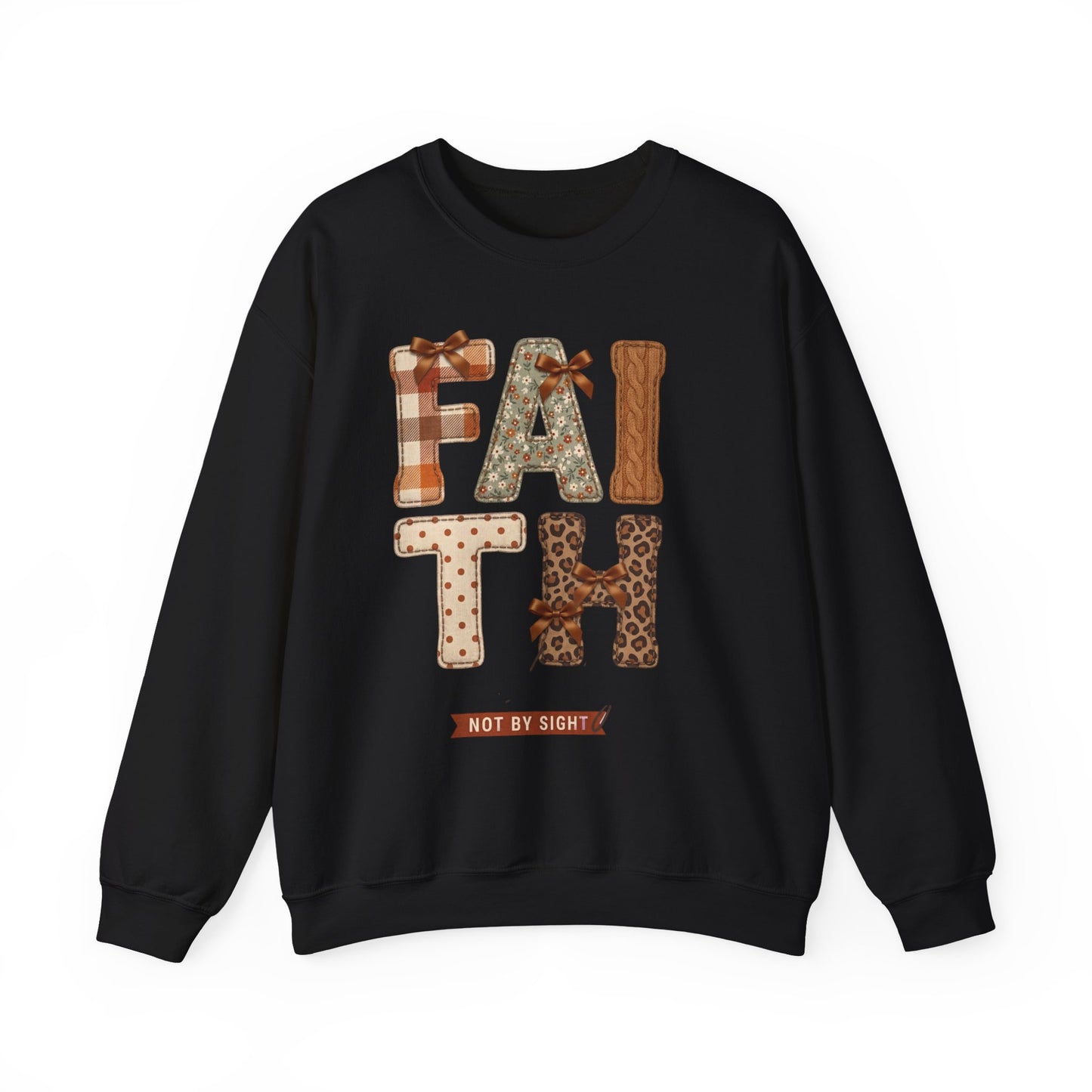 Faith Fall Crewneck Sweatshirt | Christian Autumn, Leaves & Plaid